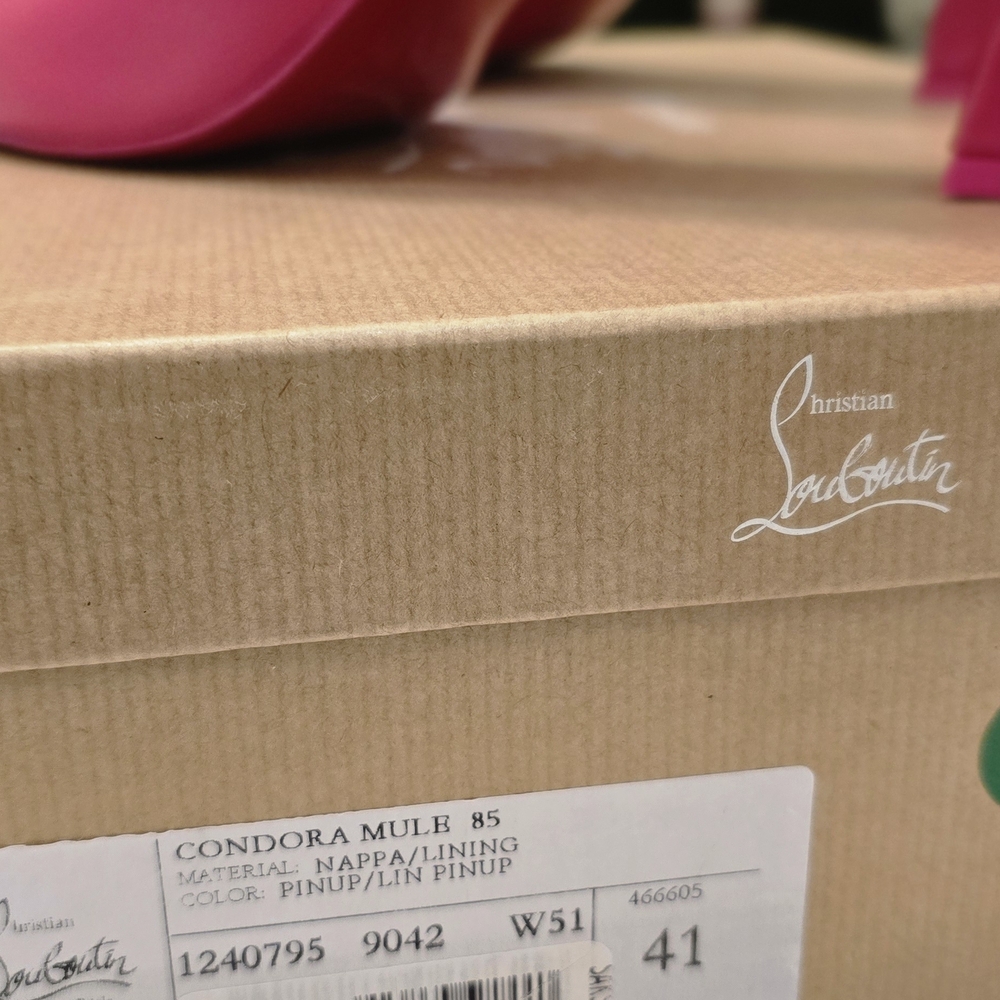 Christian Louboutin Fuchsia Open-Toe Heels - Picture 5 of 8